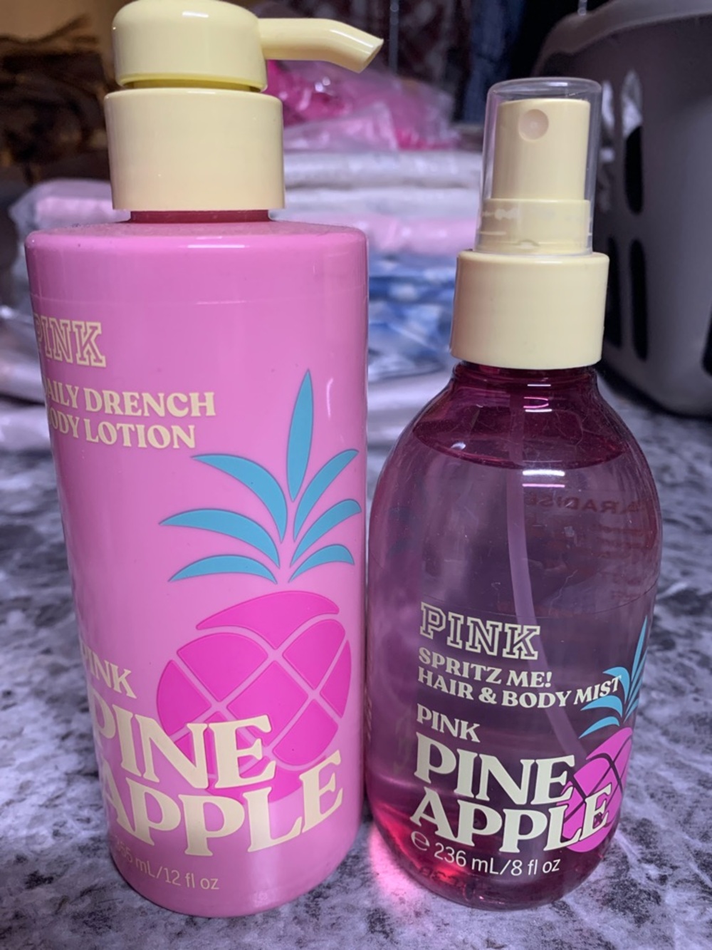 PINK Pineapple Body Lotion & Hair + Body Mist - FULL SIZE